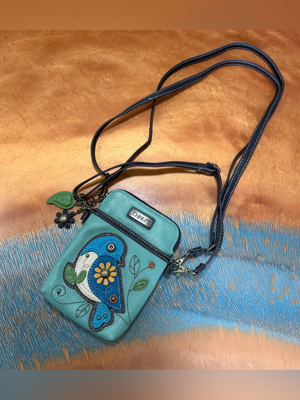 Chala Blue Bird Crossbody Bag Adjustable straps charms like new